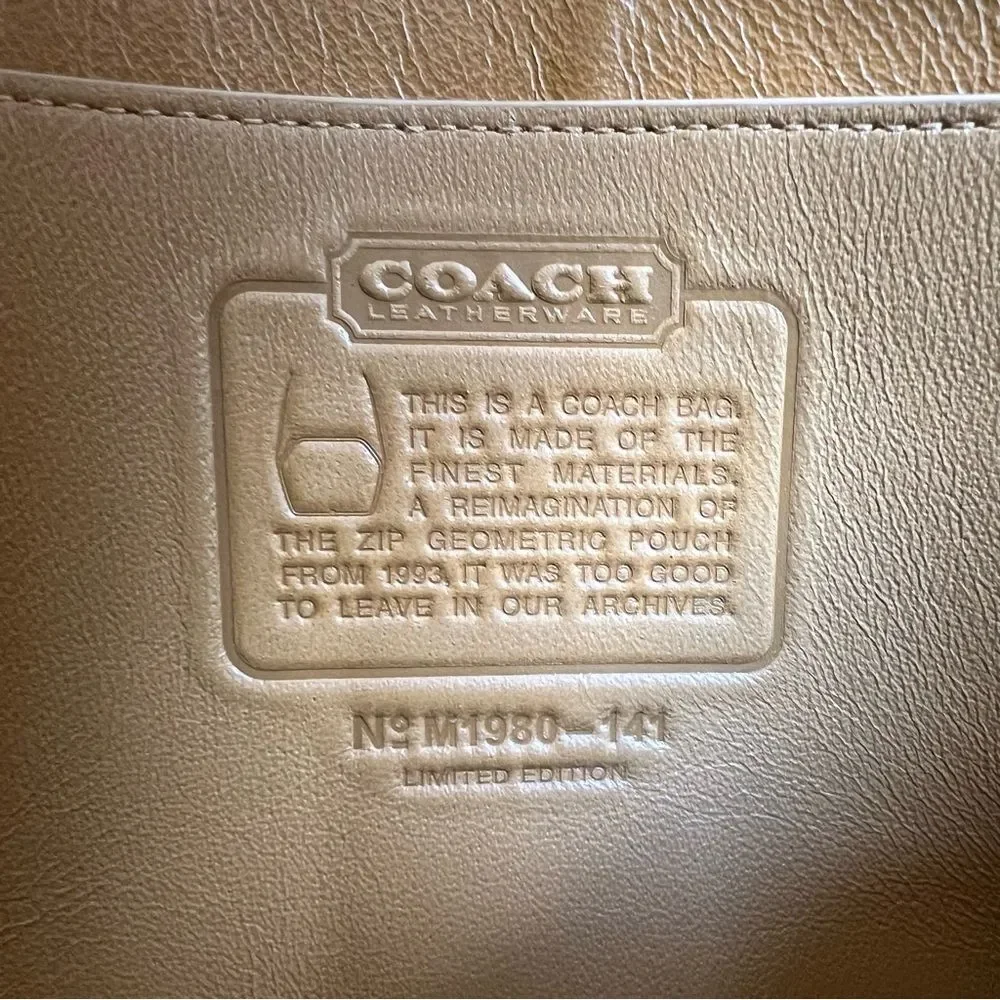 COACH Originals Archival Zip Geometric Pouch 141 Leather Crossbody Bag Chalk